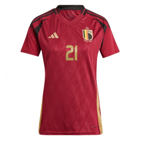 Belgija Timothy Castagne #21 Domaci Dres za Ženska EP 2024 Kratak Rukavima